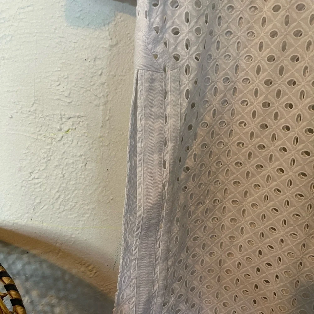 Tory Burch NWT Elegant White Eyelet Midi Length Tunic - Picture 5 of 10